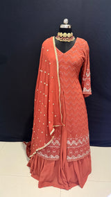Aarohi - The Rust Anarkali Set