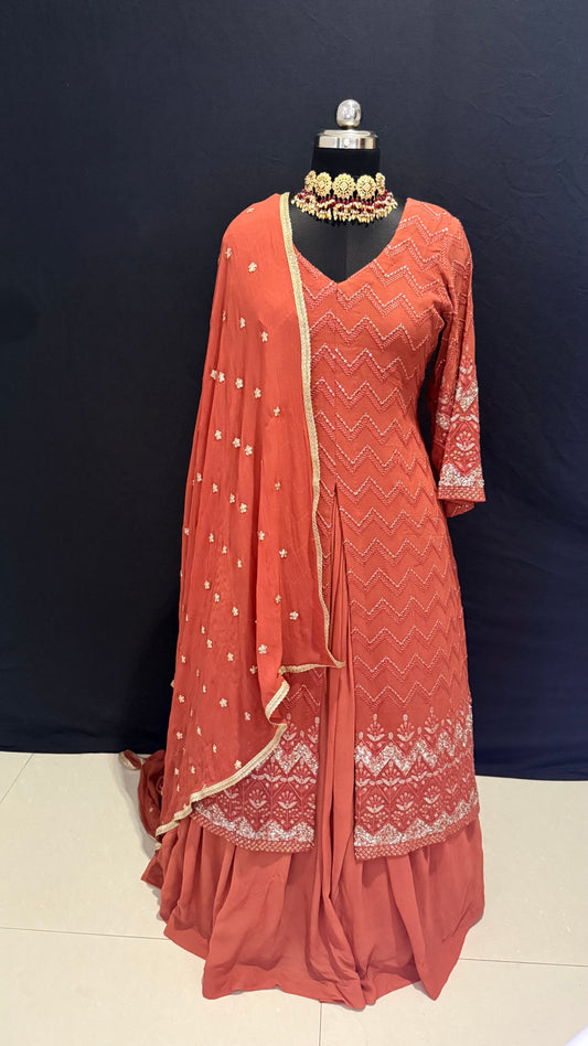 Aarohi - The Rust Anarkali Set