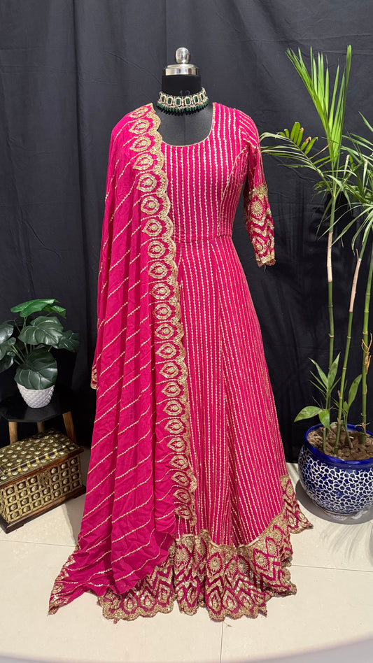 Gulabi Anarkali - Tradition twirls with Elegance